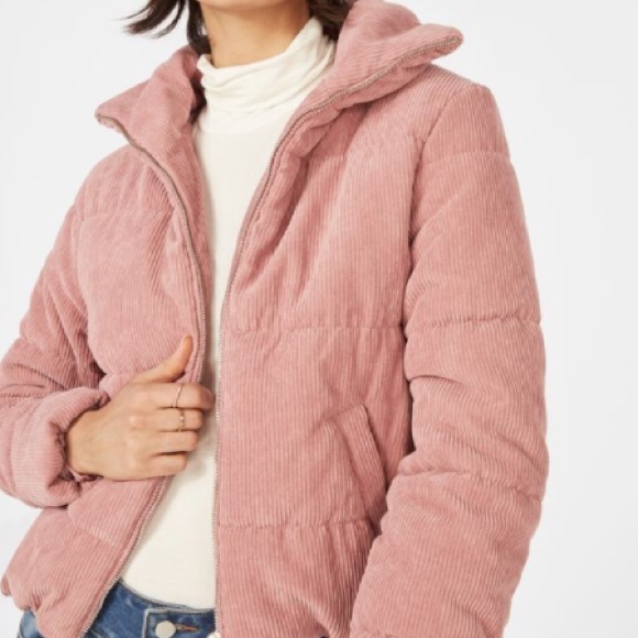 Just Fab Corduroy Mauve Full Zip Jacket, Size L, NEW - Picture 2 of 5